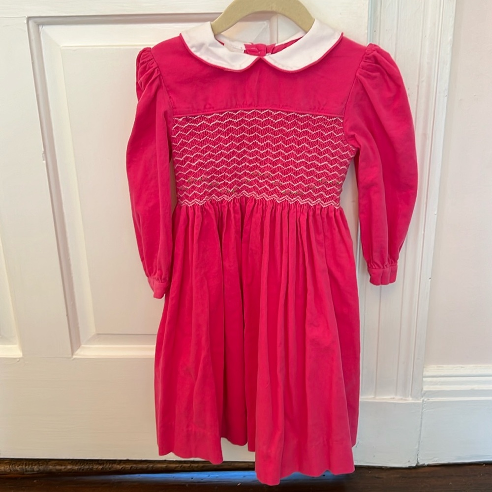 Fuschia pink smocked dress by Simi